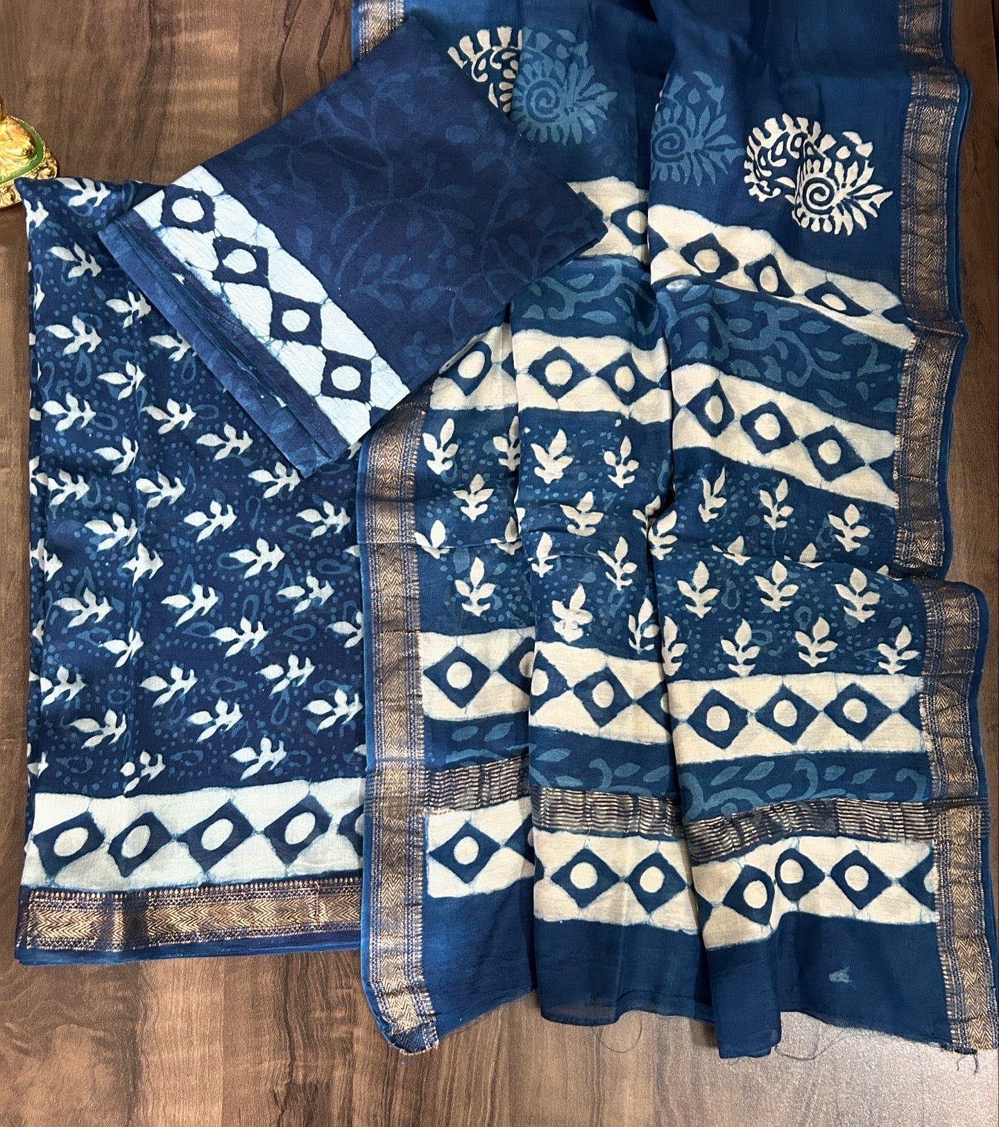 Hand BlockPrint Maheshwari Silk Cotton Dress Material