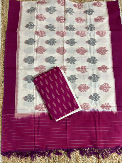 Double Ikat Cotton Dress Material