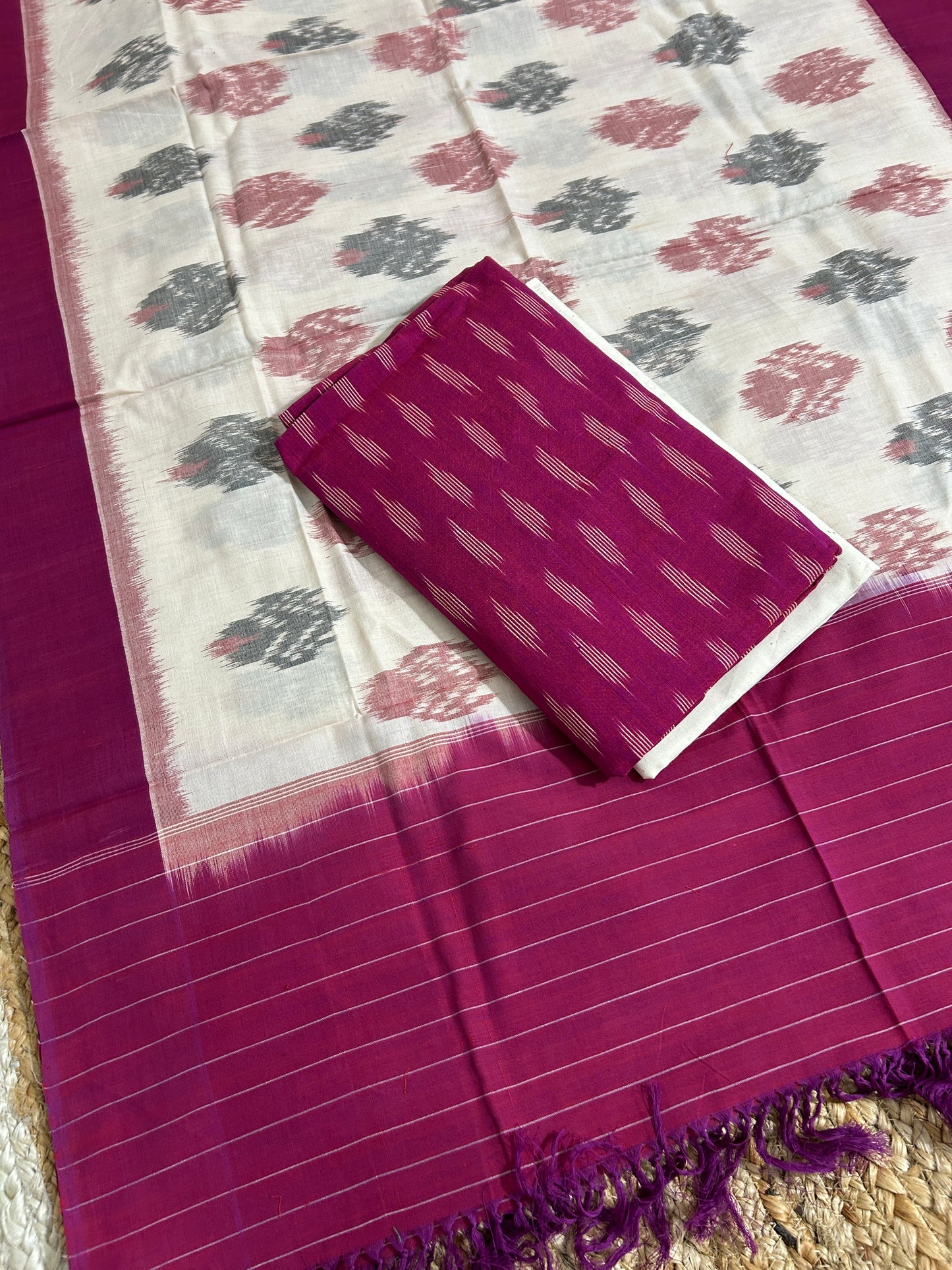 Double Ikat Cotton Dress Material