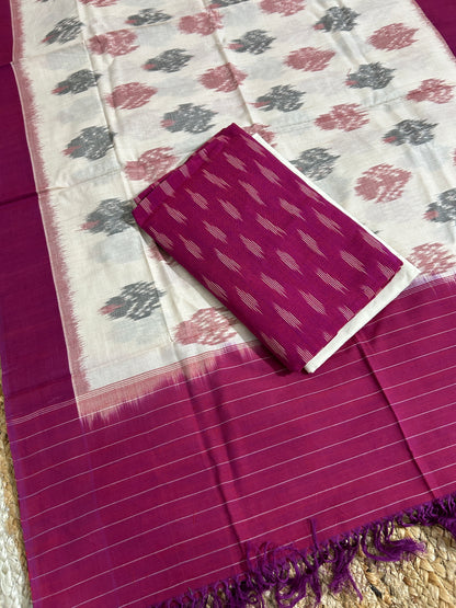 Double Ikat Cotton Dress Material