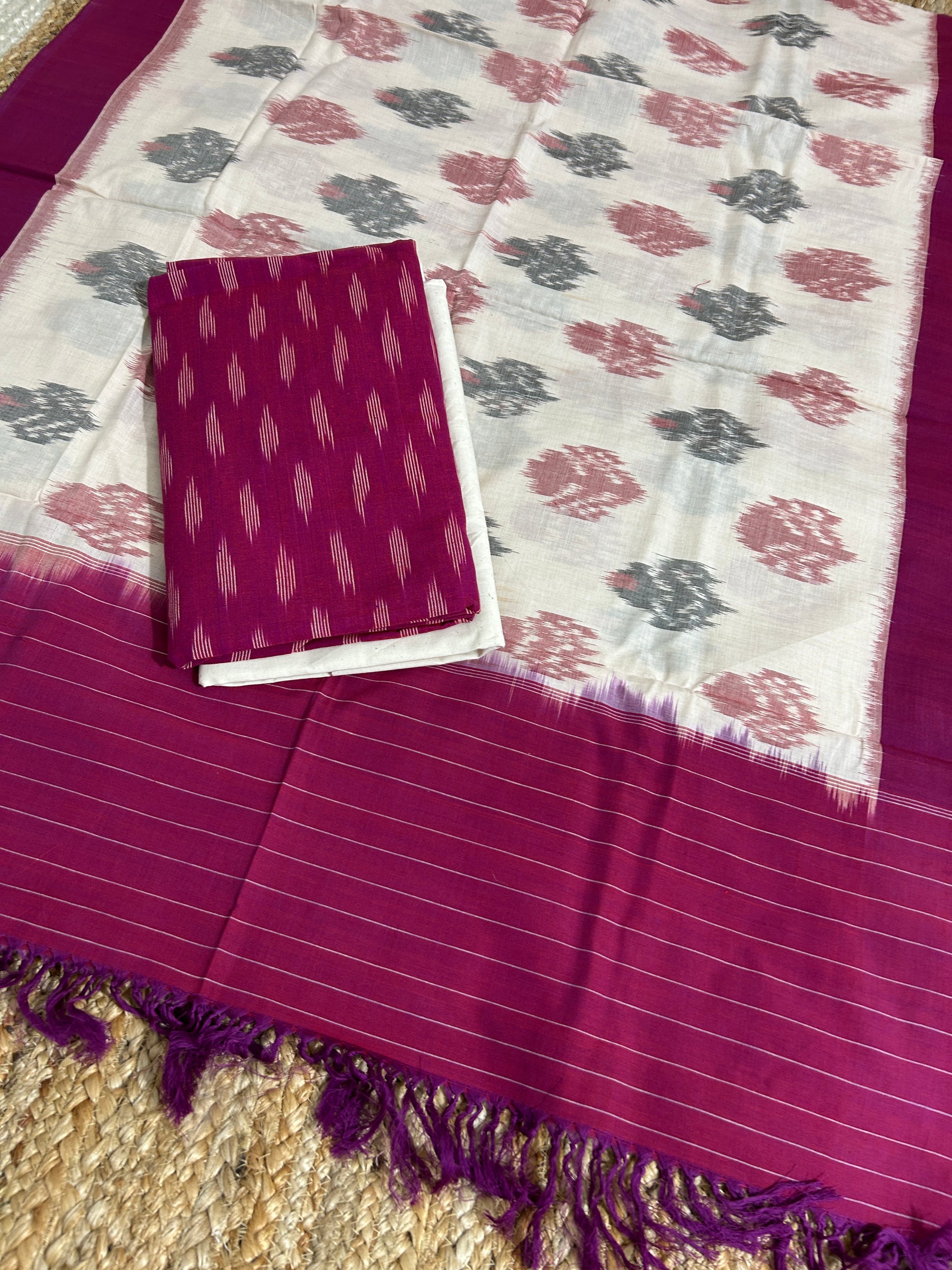 Double Ikat Cotton Dress Material