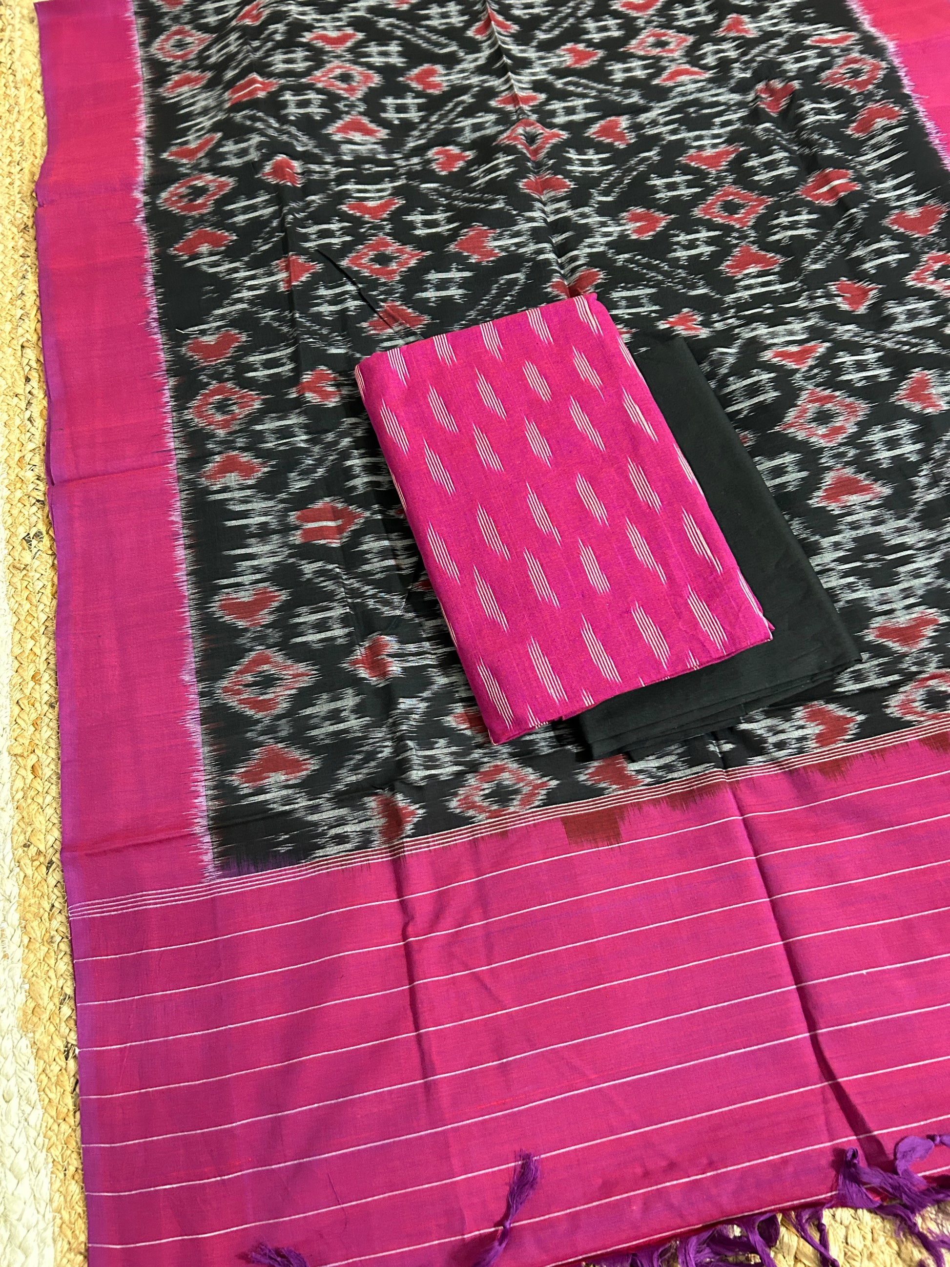 Double Ikat Cotton Dress Material