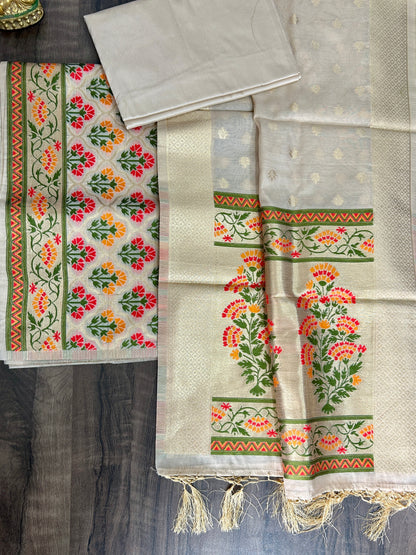 18. Banarasi Silk Cotton Dress Material