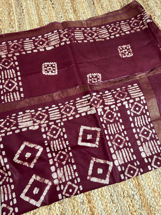 Soft Silk Batik Saree with Blouse