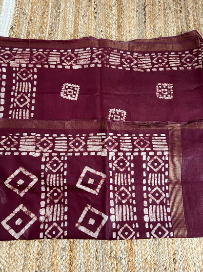 Soft Silk Batik Saree with Blouse
