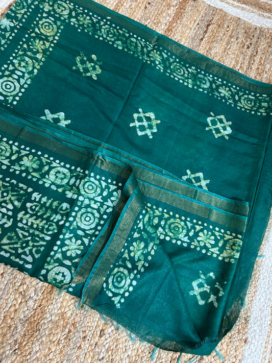 Soft Silk Batik Saree with Blouse