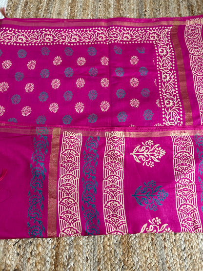 Soft Silk Batik Saree with Blouse