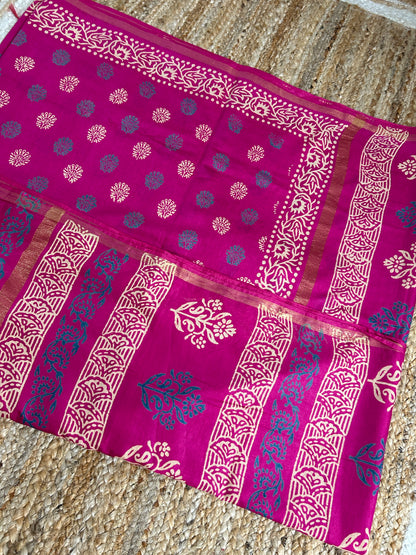 Soft Silk Batik Saree with Blouse