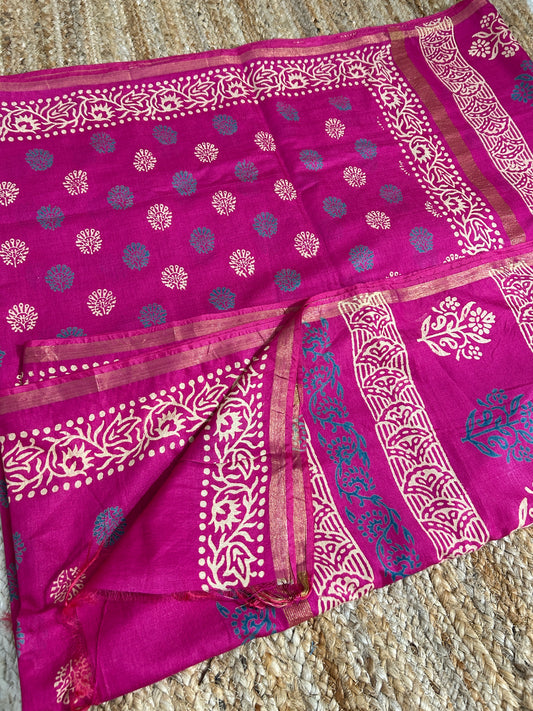 Soft Silk Batik Saree with Blouse