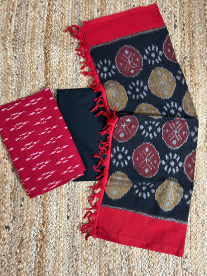 Double Ikat Cotton Dress Material