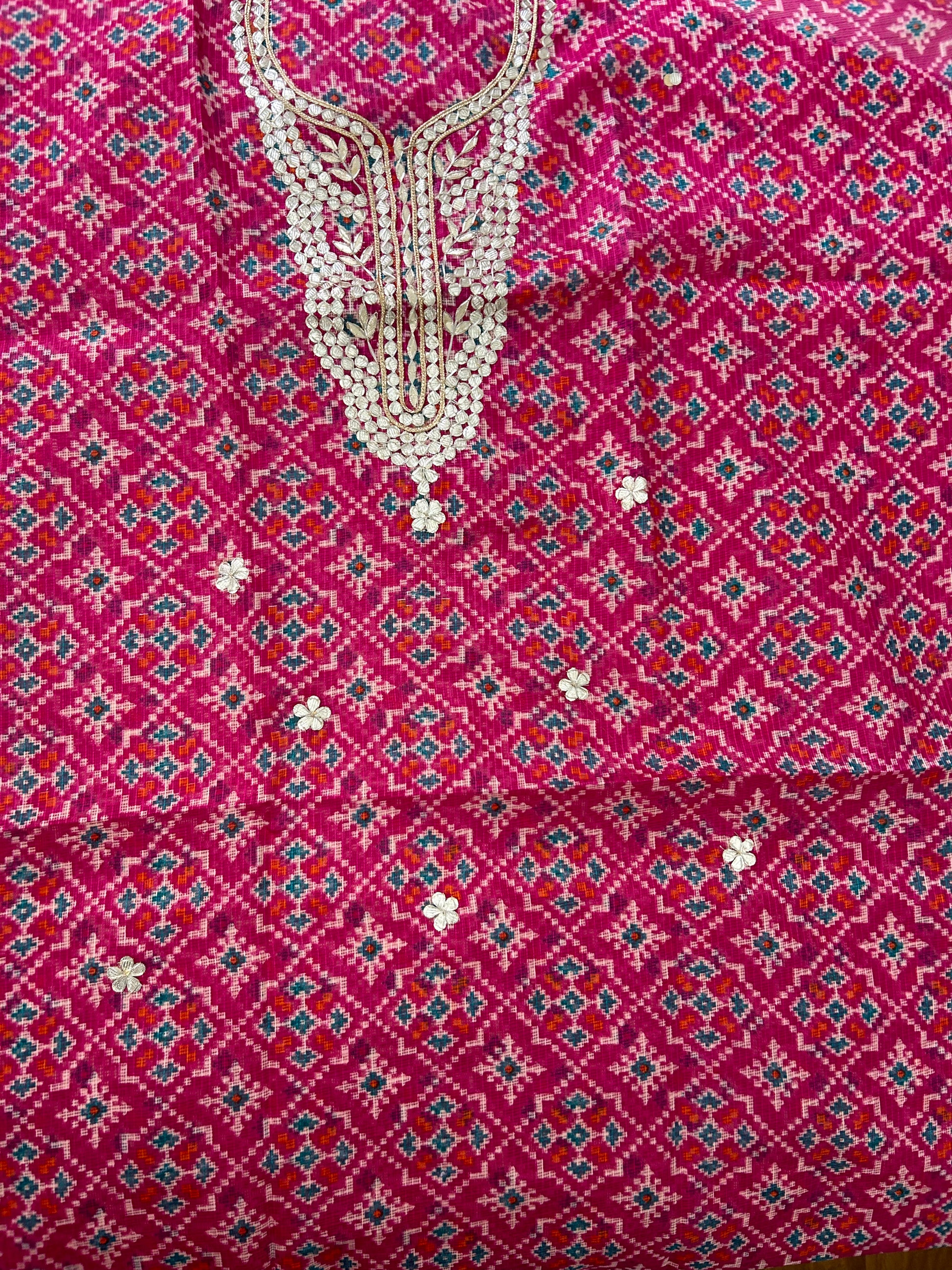 Pink Gota patti Kota Kurti