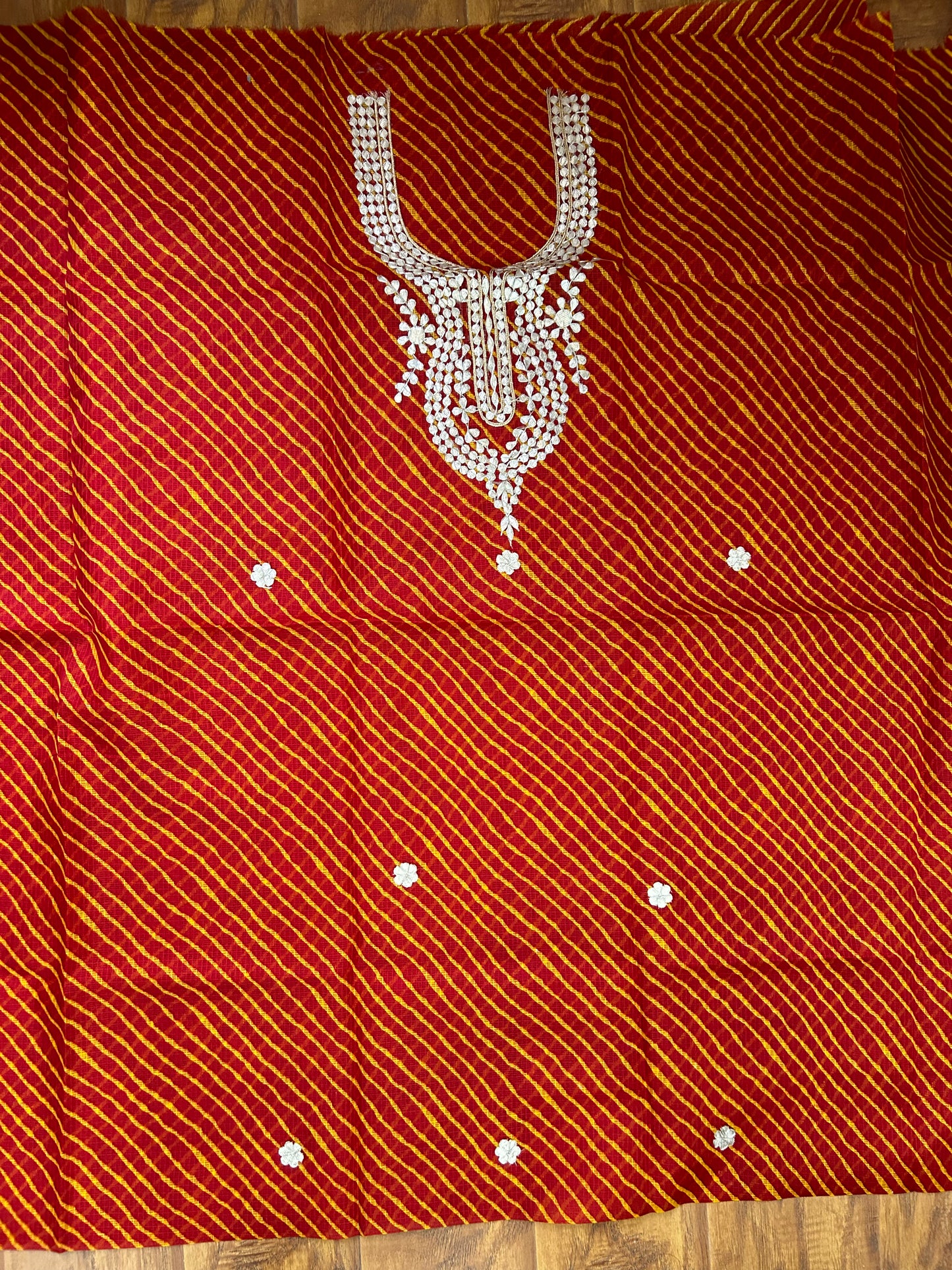 Red Lehariya Gota patti Kota Kurti