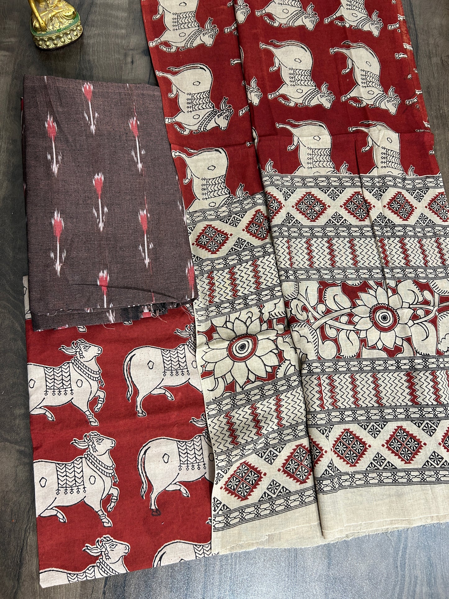 Ikat Kalamkari Cotton Dress Material