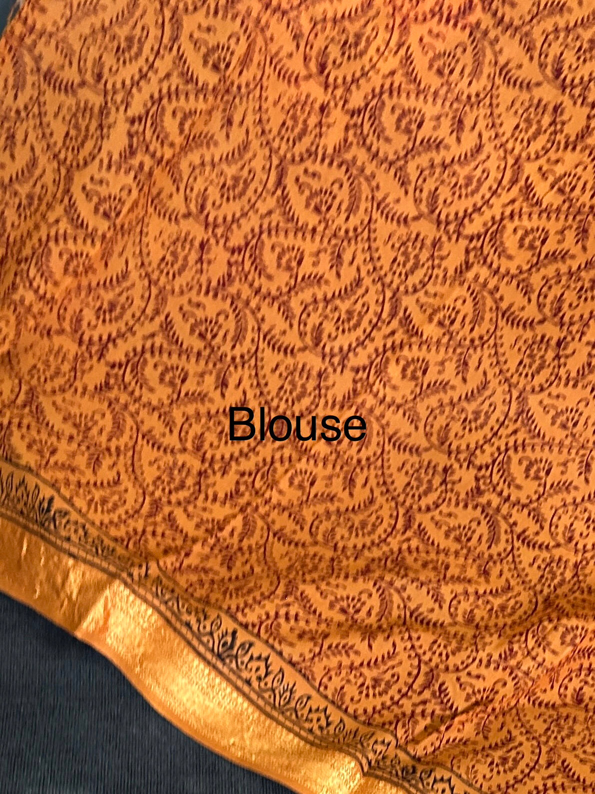 Bagh Print Cotton Saree with zari Border