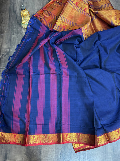 Narayanpeth Cotton Saree with Kaanchi Border