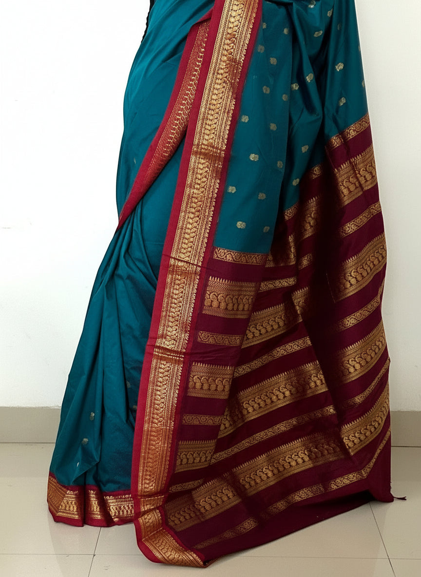 Kalyani Cotton Saree with Contrast Blouse
