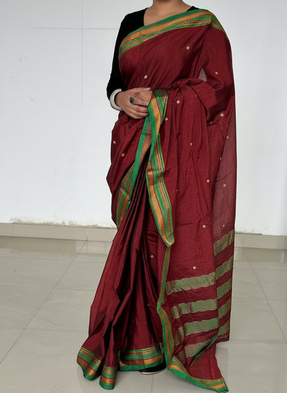 Cotton Saree with Temple Border
