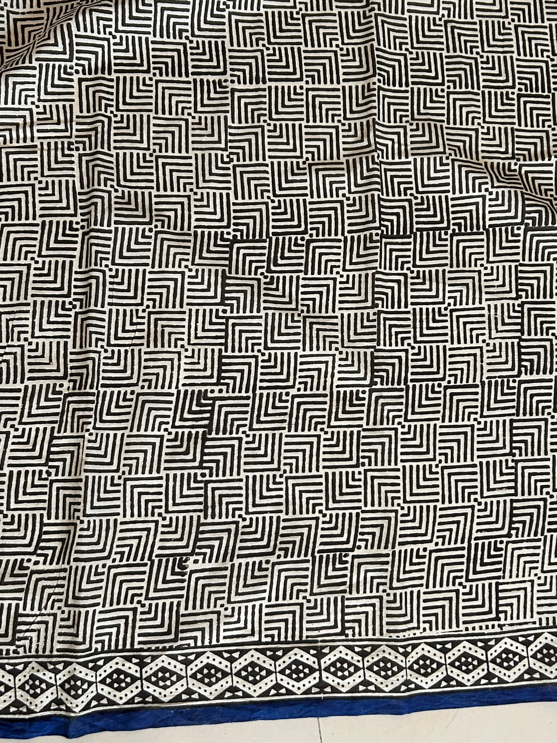 Hand BlockPrint Cotton Saree with Blouse