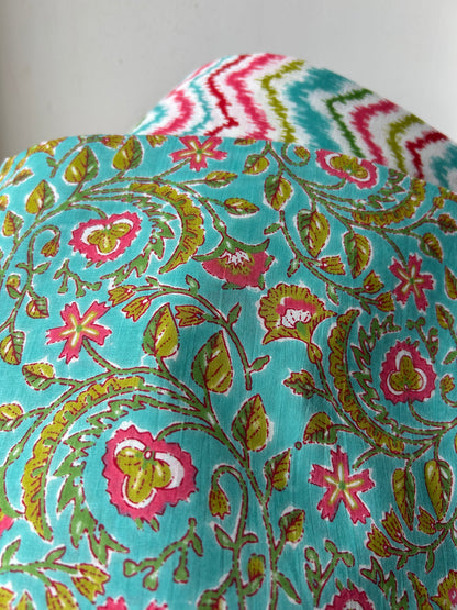 Hand Block Print Cotton Top Bottom Set (TB-9)