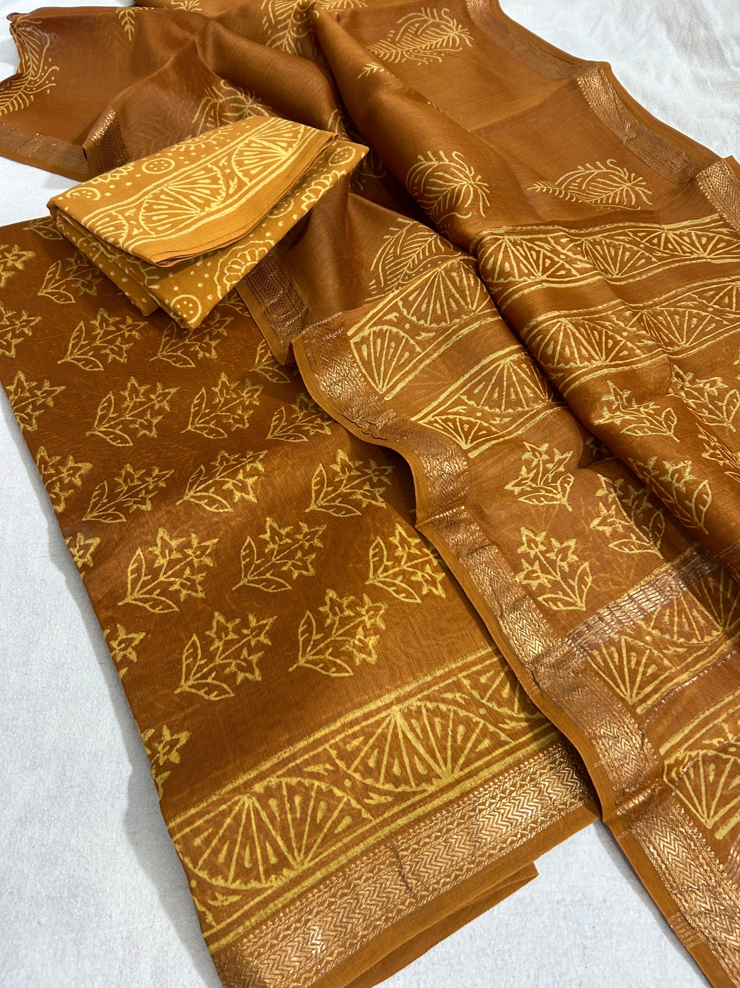 Hand BlockPrint Maheshwari Silk Cotton Dress Material