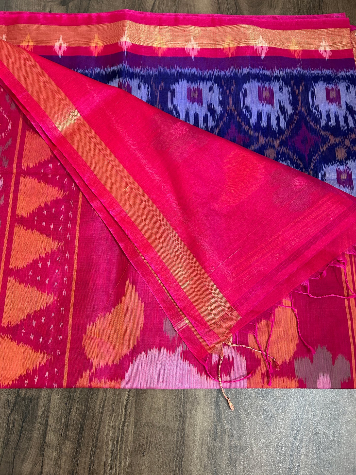 Pochampally Silk Cotton Saree with Blouse