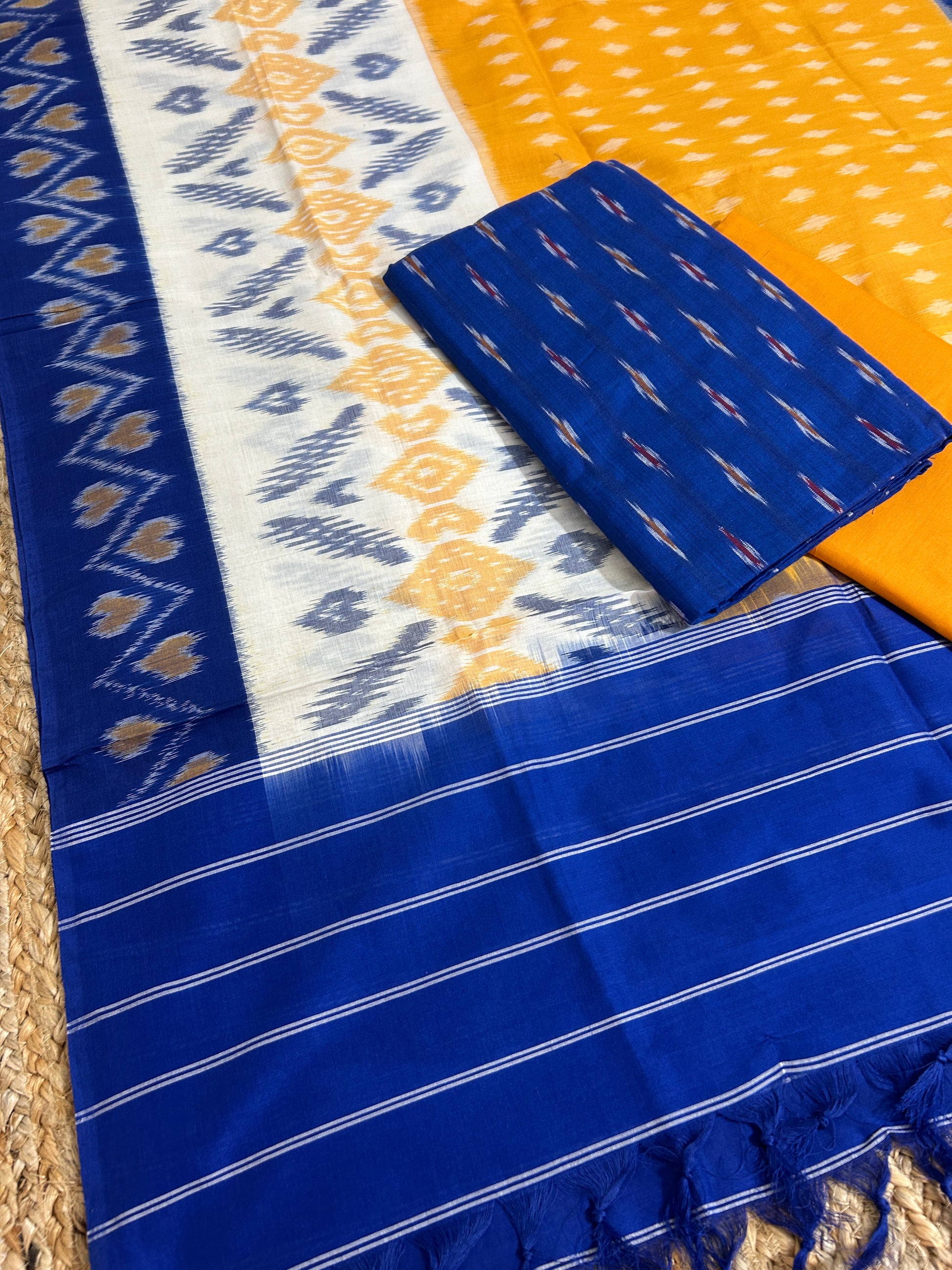 Double Ikat Cotton Dress Material