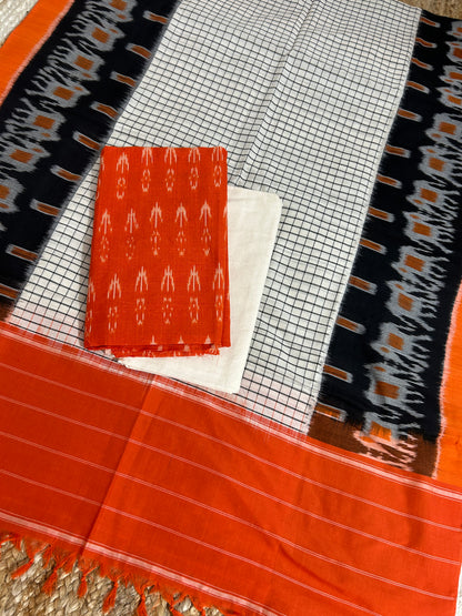 Double Ikat Cotton Dress Material