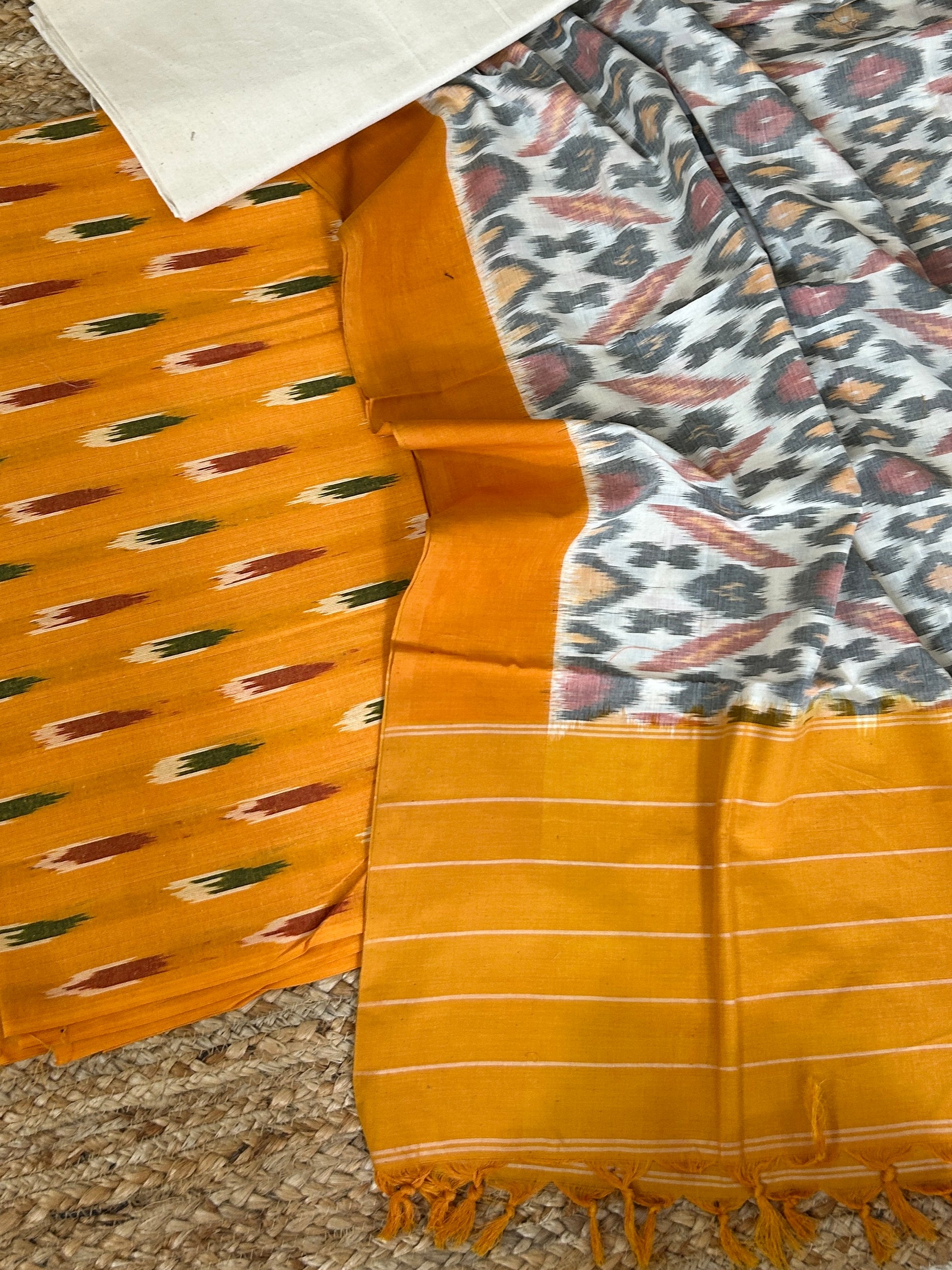 Double Ikat Cotton Dress Material