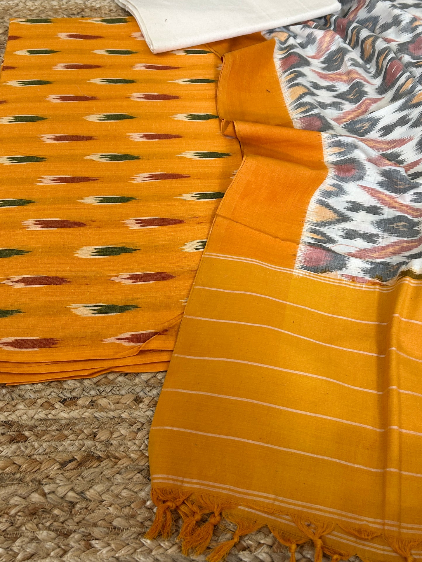 Double Ikat Cotton Dress Material