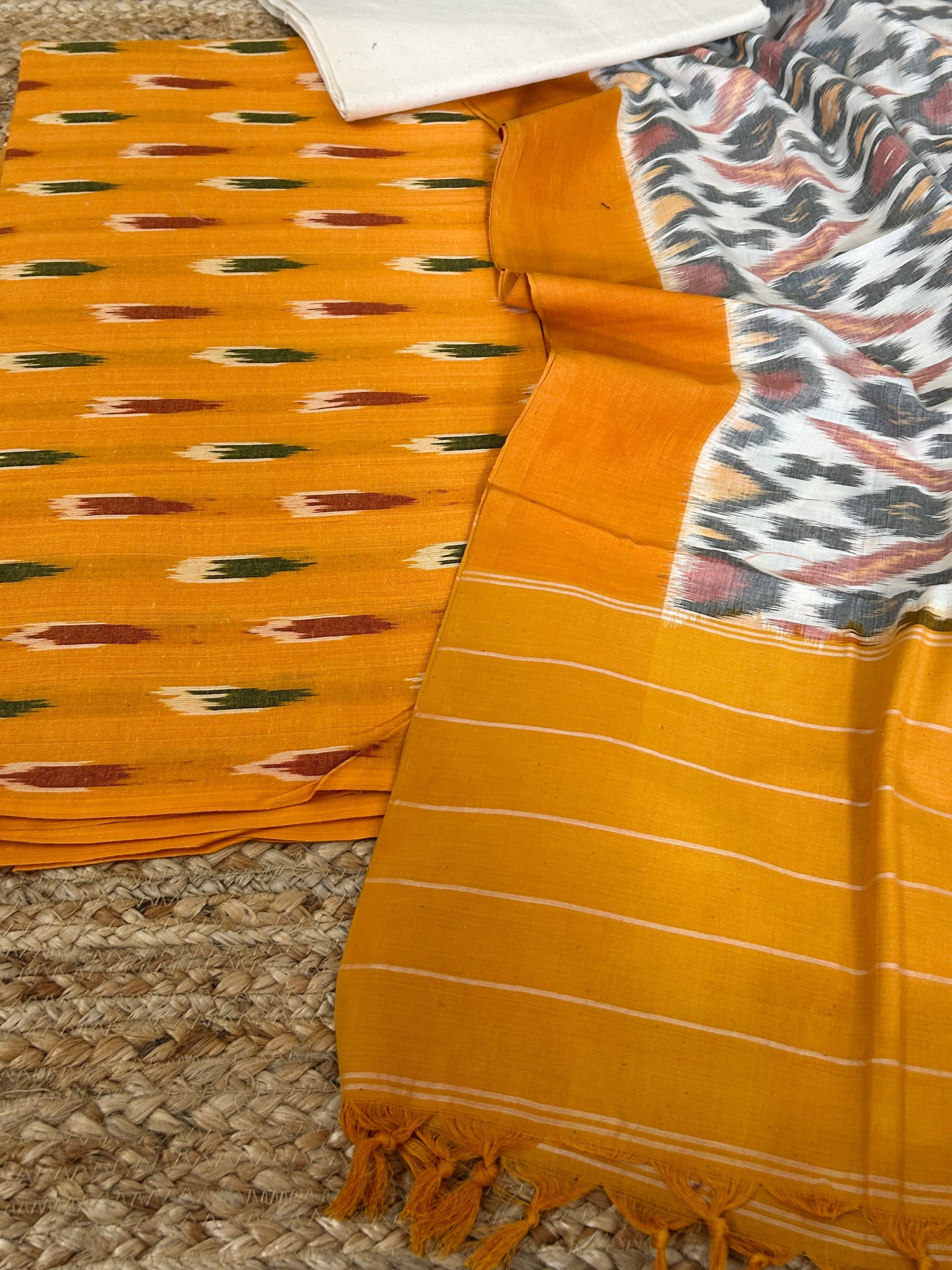 Double Ikat Cotton Dress Material