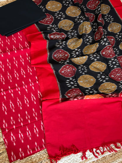 Double Ikat Cotton Dress Material