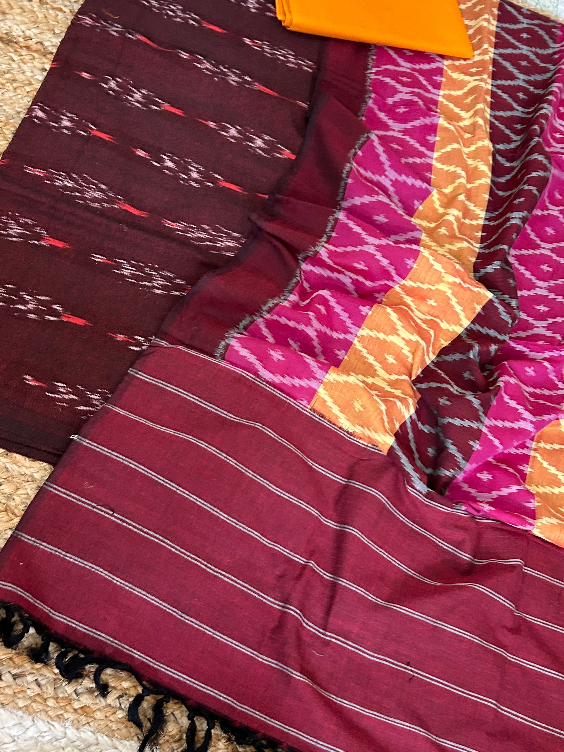 Double Ikat Cotton Dress Material