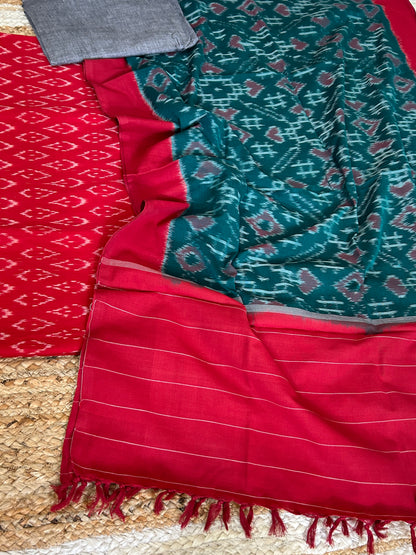 Double Ikat Mercerised Cotton Dress Material