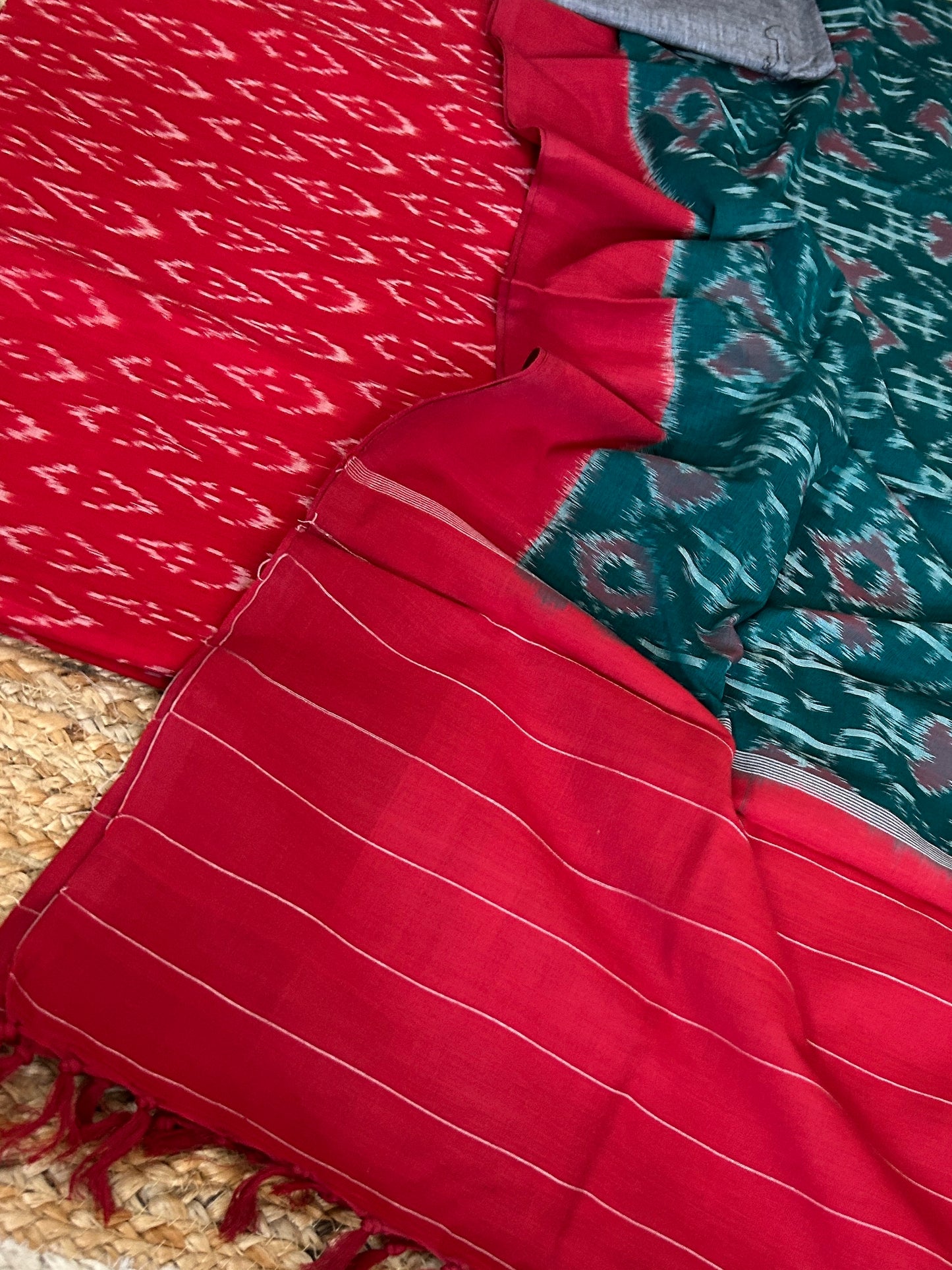 Double Ikat Mercerised Cotton Dress Material