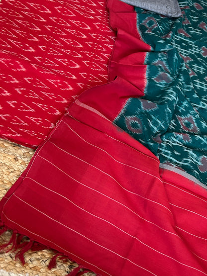 Double Ikat Mercerised Cotton Dress Material