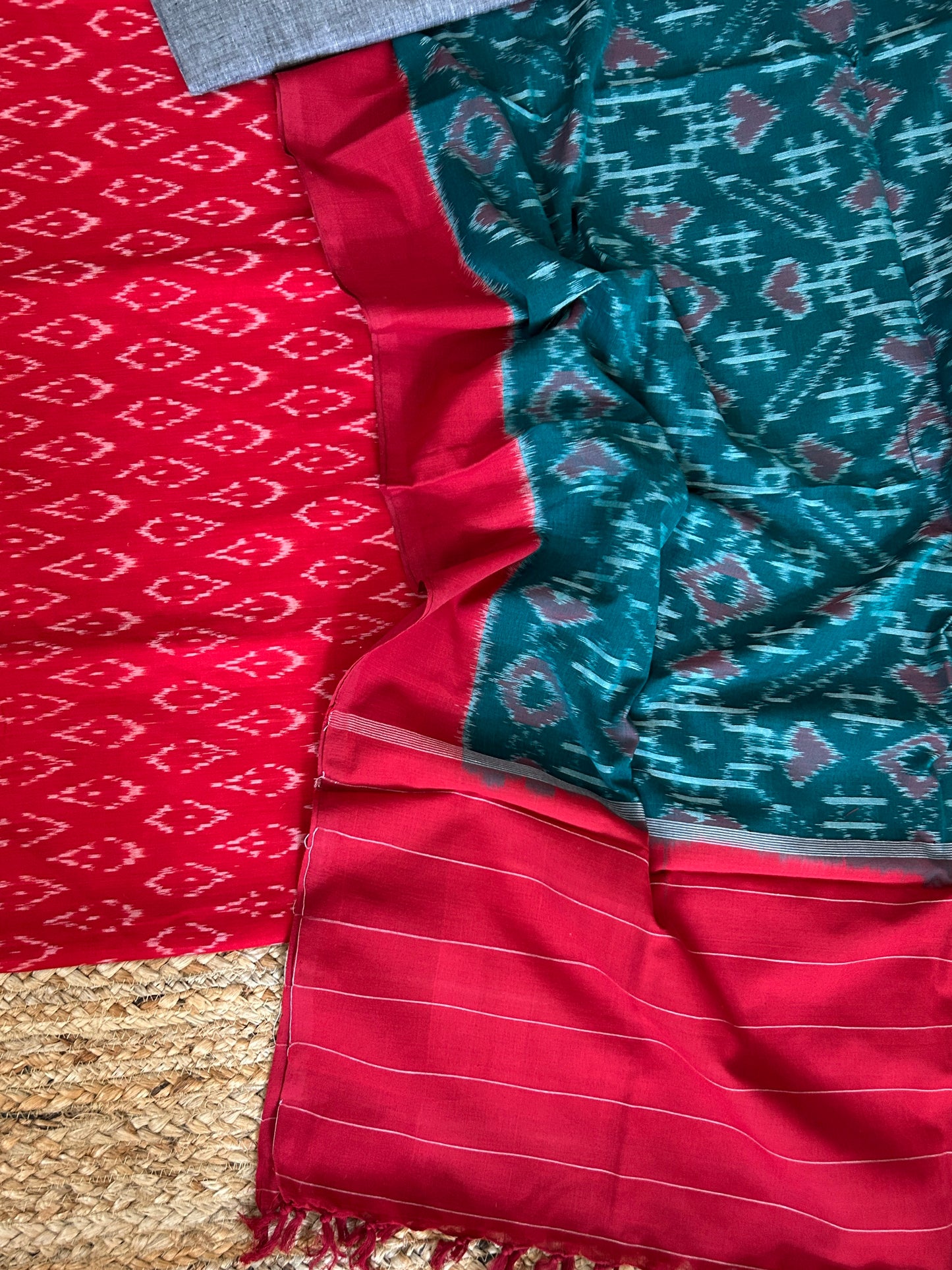 Double Ikat Mercerised Cotton Dress Material