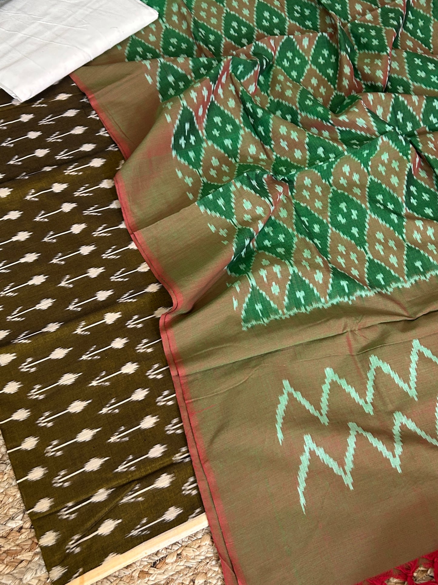 Double Ikat Mercerised Cotton Dress Material