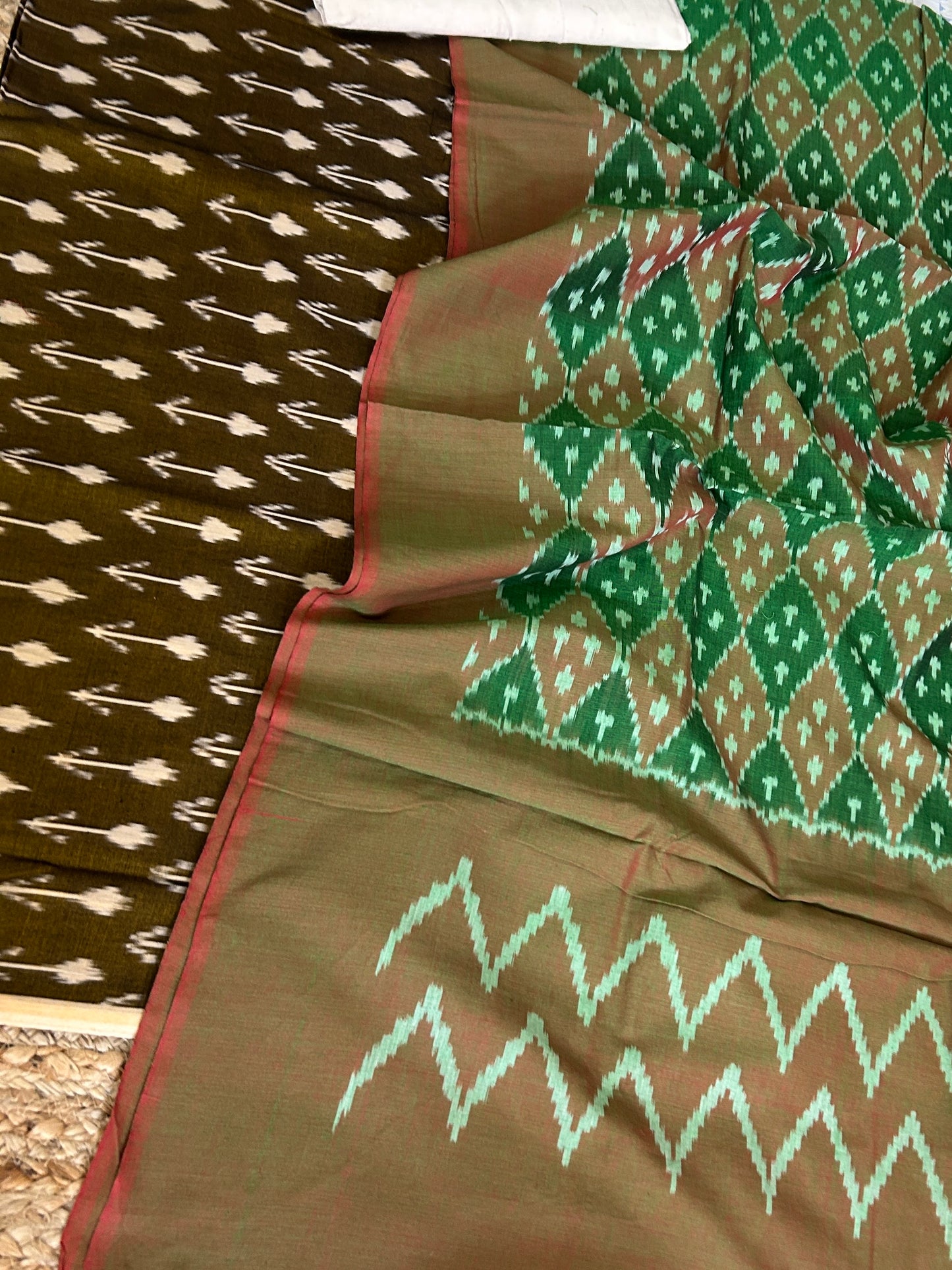 Double Ikat Mercerised Cotton Dress Material