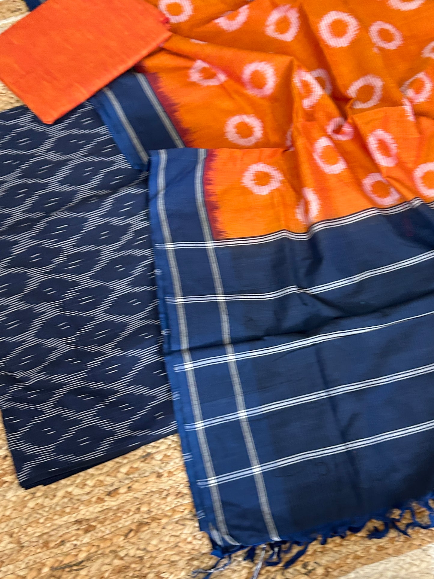 Double Ikat Cotton Dress Material