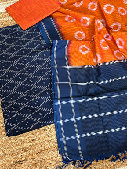 Double Ikat Cotton Dress Material