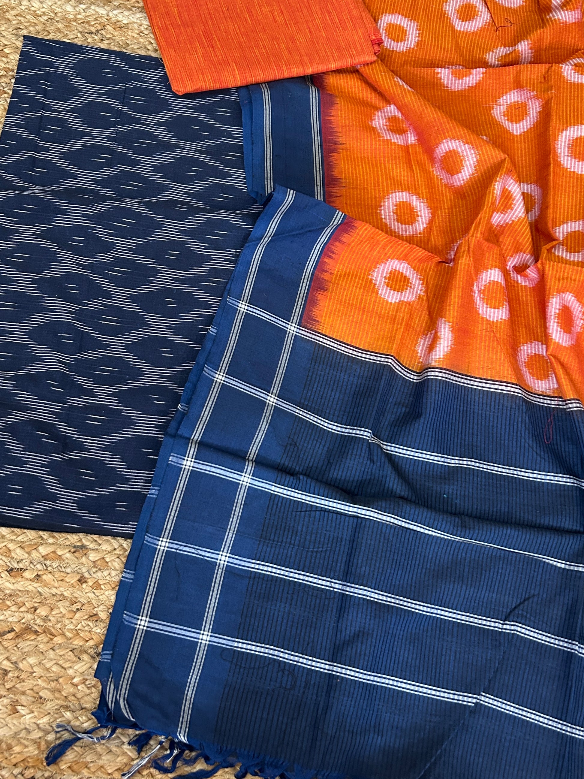 Double Ikat Cotton Dress Material