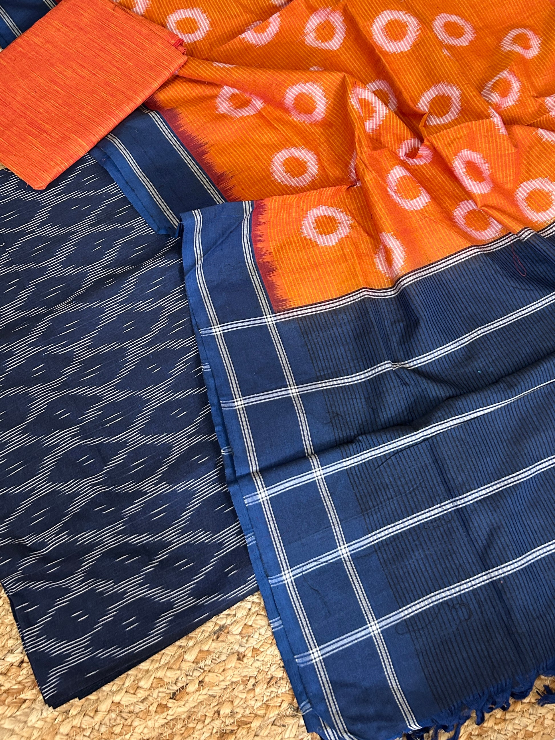 Double Ikat Cotton Dress Material