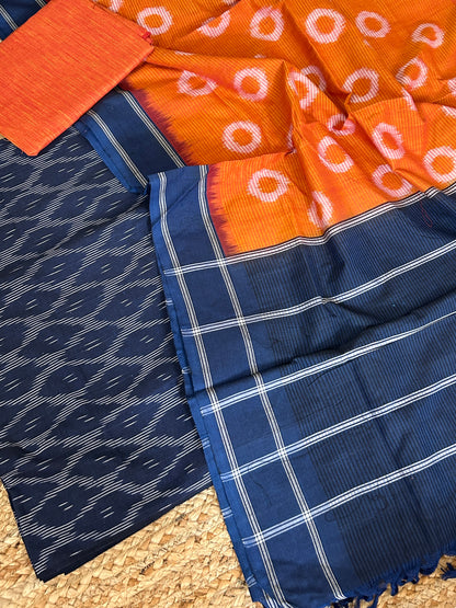 Double Ikat Cotton Dress Material