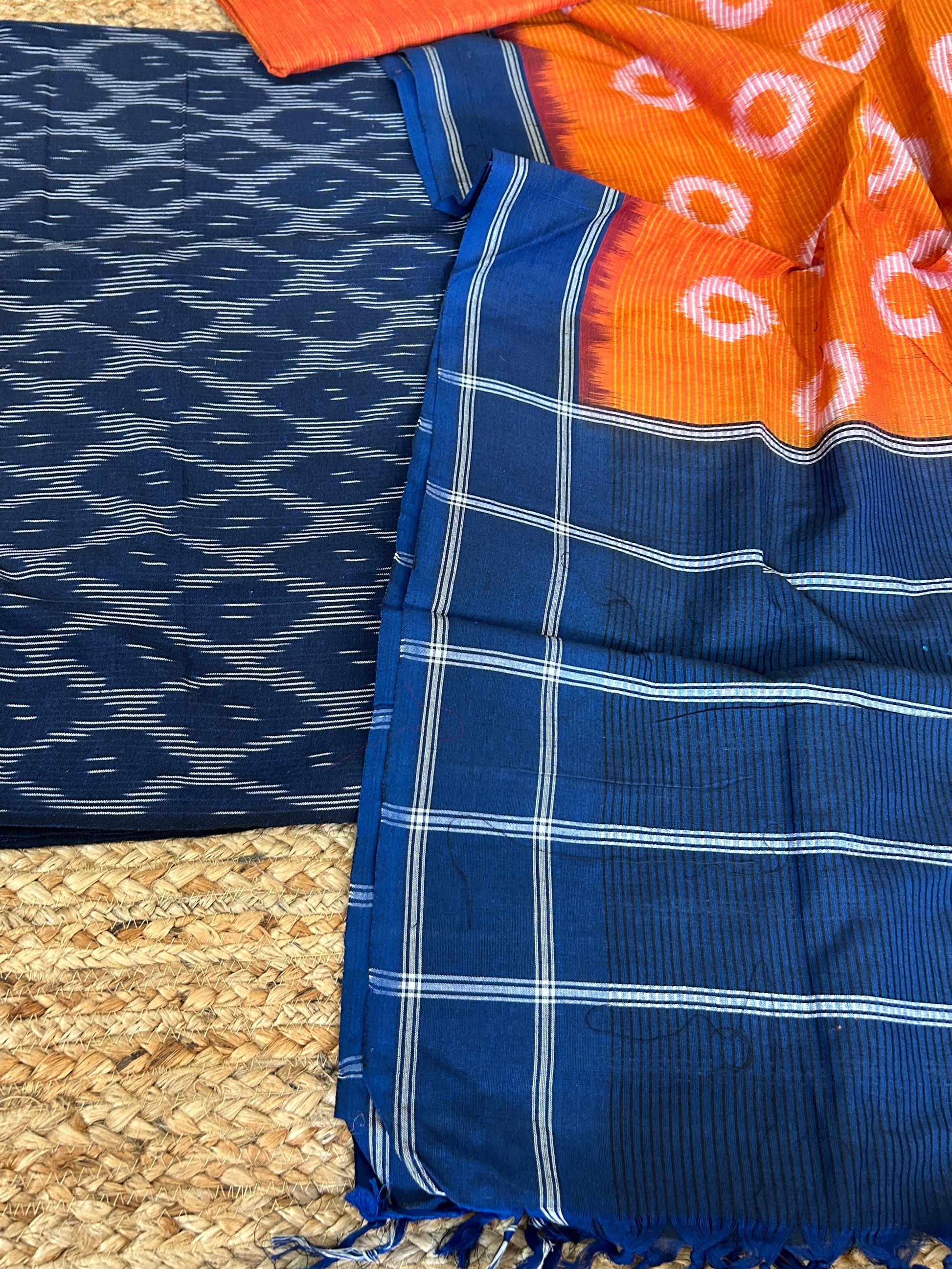 Double Ikat Cotton Dress Material