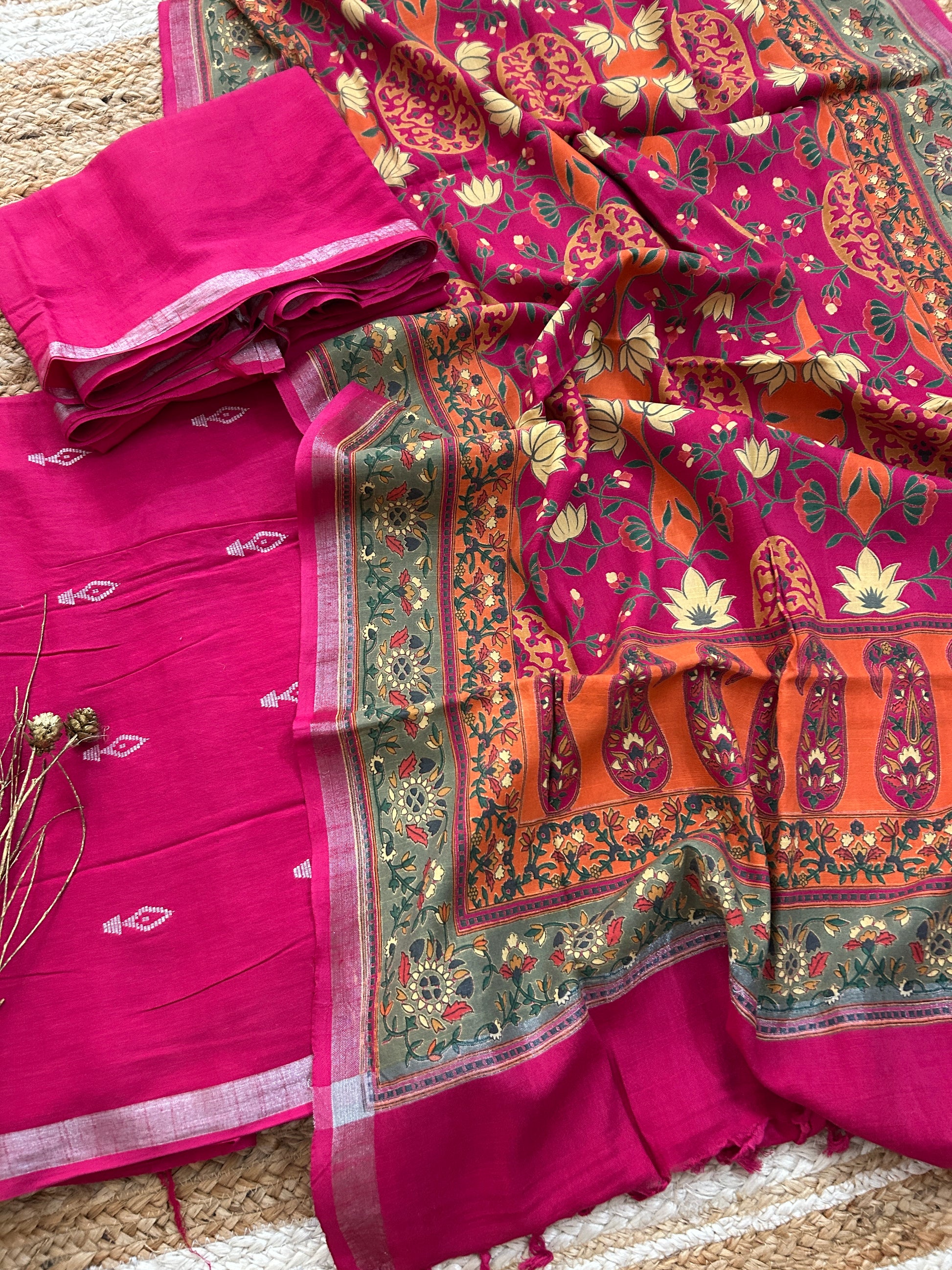 Linen Jamdani Dress Material