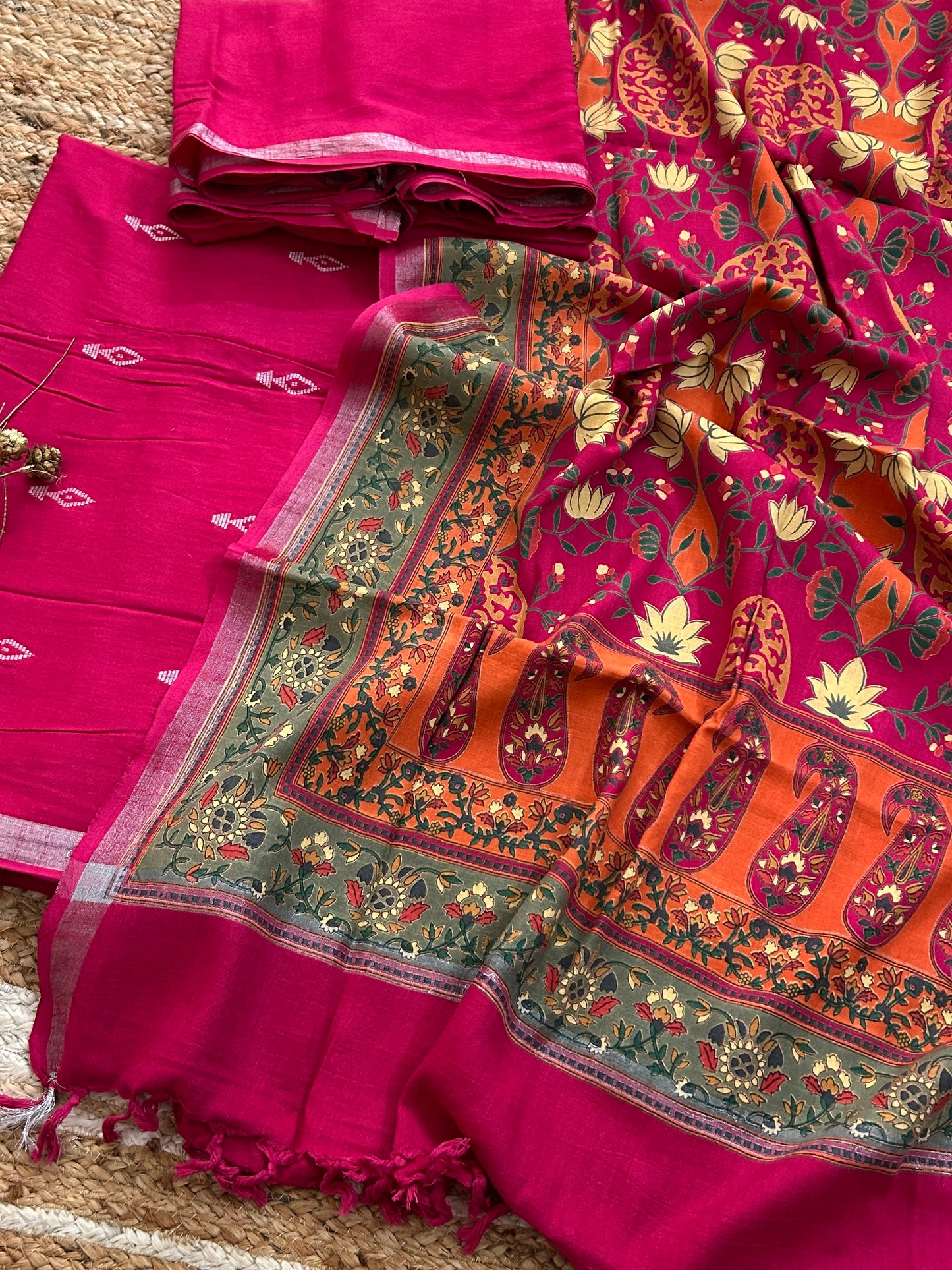 Linen Jamdani Dress Material