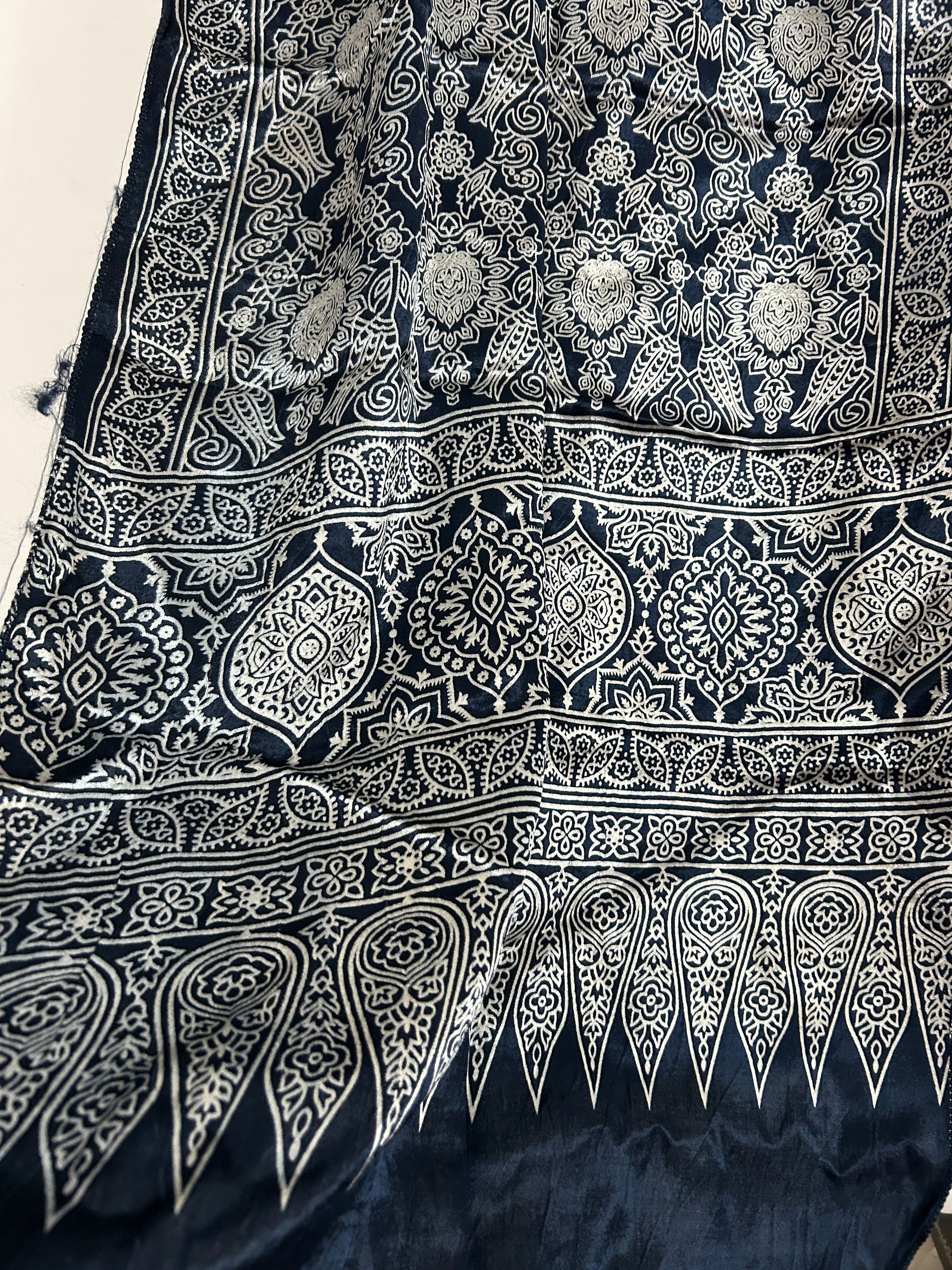 Ajrakh Mashroo Silk Stole