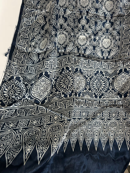 Ajrakh Mashroo Silk Stole