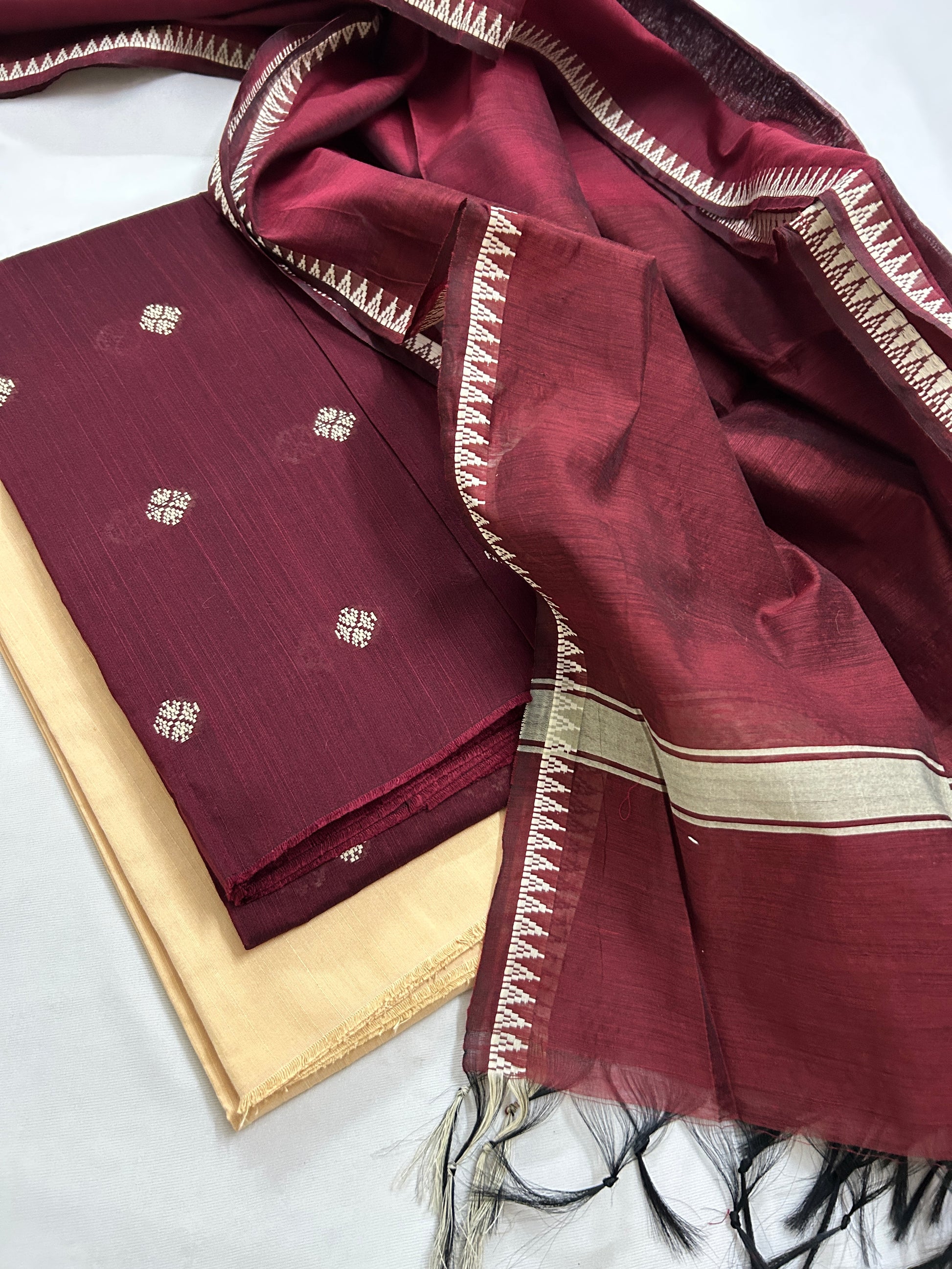 Weaving Blend Cotton Silk Dress Material