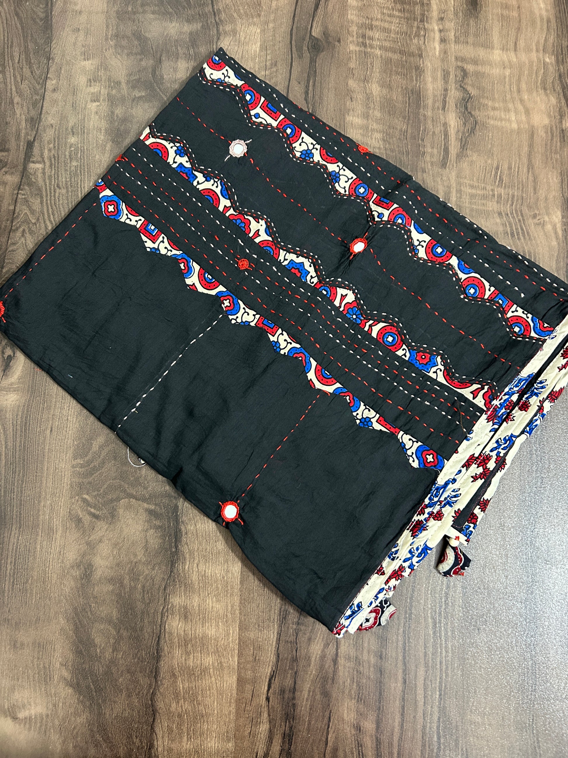 Appliqué Work and Mirror Work Cotton Dupatta